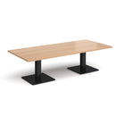 Dams Brescia rectangular coffee table with flat square beech base and black finish, modern living room furniture piece