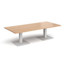 Dams Brescia rectangular coffee table with flat square beech base, modern design, and white finish, showcasing smooth surface and sturdy structure.