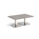 Dams Brescia rectangular coffee table with grey oak finish and flat square base, modern living room furniture.
