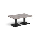 Dams Brescia rectangular coffee table with flat square grey oak base, modern and sleek living room furniture piece