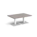 Dams Brescia rectangular coffee table with flat square base in grey oak finish, modern living room furniture.