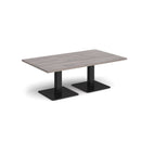 Dams Brescia rectangular coffee table with flat square base in grey oak finish, modern living room furniture for stylish decor.