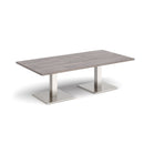 Dams Brescia rectangular coffee table with flat square base in grey oak finish, modern living room furniture piece