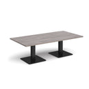 Dams Brescia rectangular coffee table with flat square base in grey oak finish, modern living room furniture piece.