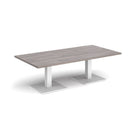 Dams Brescia rectangular coffee table with flat square base in grey oak finish, modern and stylish living room furniture.