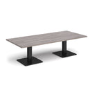 Dams Brescia rectangular coffee table with flat square base in grey oak finish, modern living room furniture piece