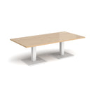 Dams Brescia rectangular coffee table with flat square Kendal Oak base, showcasing modern design and natural wood finish.