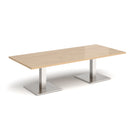 Rectangular Brescia coffee table by Dams with flat square Kendal oak base, showcasing modern wood design and sleek finish.