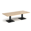 Dams Brescia rectangular coffee table with flat square Kendal oak base, showcasing a modern wooden design and smooth finish.