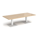 Dams Brescia rectangular coffee table with flat square Kendal Oak base, modern wooden living room furniture piece