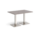 Dams Brescia rectangular dining table with grey oak finish and flat square base, modern design for dining room.