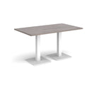 Dams Brescia rectangular dining table with grey oak finish and flat square base, modern and stylish for dining rooms