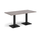 Dams Brescia rectangular dining table with flat square grey oak base, showcasing modern kitchen or dining room furniture.