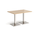 Dams Brescia rectangular dining table with flat square base in Kendal Oak wood, stylish and modern for dining room decor.