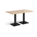 Dams Brescia rectangular dining table with flat square Kendal Oak base, showcasing a modern wood surface and sturdy design.