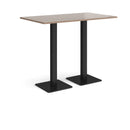 Dams Brescia rectangular poseur table with flat square base in Barcelona Walnut wood finish, ideal for modern dining or bar areas.