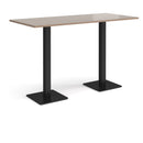 Dams Brescia rectangular poseur table with flat square base in Barcelona Walnut finish, showcasing modern design and sturdy construction.