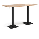 Dams Brescia rectangular poseur table with flat square beech base, black surface, ideal for modern seating areas.