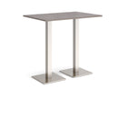 Dams Brescia rectangular poseur table with grey oak finish and flat square base, ideal for modern lounge or bar areas.