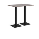 Dams Brescia rectangular poseur table with grey oak finish and flat square base, ideal for modern seating areas.