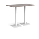 Dams Brescia rectangular poseur table with grey oak finish, flat square base, ideal for modern dining or bar areas.
