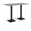Dams Brescia rectangular poseur table with grey oak finish and flat square base, suitable for modern dining or bar areas.