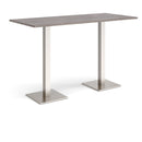 Dams Brescia rectangular poseur table with flat square grey oak base, modern design for dining or social spaces.