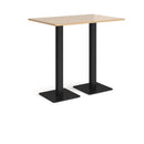 Dams Brescia rectangular poseur table with Kendal Oak finish and flat square base, ideal for modern dining or workspace settings.
