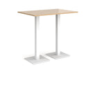 Dams Brescia rectangular poseur table with Kendal Oak finish, featuring a flat square base and modern design.