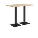 Dams Brescia rectangular poseur table with Kendal Oak finish, flat square base, ideal for modern lounge or bar areas.