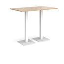 Dams Brescia rectangular poseur table with Kendal Oak finish, featuring a flat square base and modern design.