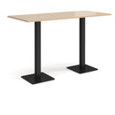 Dams Brescia rectangular poseur table with Kendal Oak finish, flat square base, modern design for cafes and bars
