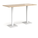Dams Brescia rectangular poseur table with Kendal oak finish, flat square base, ideal for modern dining or bar areas.