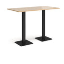 Dams Brescia rectangular poseur table with Kendal oak finish and flat square base, ideal for modern dining or bar areas.