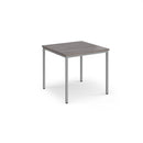 Rectangular Flexi 25 table with silver frame and grey oak finish by Dams, showcasing smooth surface and modern design.