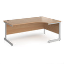 Dams Contract 25 ergonomic desk with cantilever leg in beech finish, featuring a graphite frame and left-hand configuration.