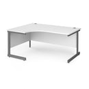 White Dams Contract 25 ergonomic desk with cantilever legs, featuring a spacious workspace and modern design.