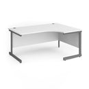 White Dams Contract 25 ergonomic desk with cantilever legs, showcasing a spacious work surface and modern design.