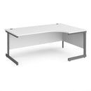 Dams Contract 25 ergonomic white desk with cantilever legs, modern office furniture for comfortable workspace setup.