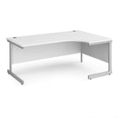 White Dams Contract 25 ergonomic desk with cantilever legs, featuring a spacious tabletop and modern design.