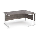 Dams Maestro 25 ergonomic desk with grey oak finish and cantilever leg, shown from the right-hand side.