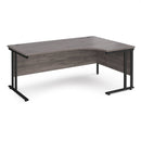 Dams Maestro 25 ergonomic desk with grey oak finish and cantilever legs, right-hand configuration, modern office furniture