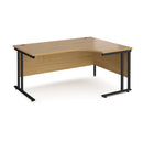 Dams Maestro 25 ergonomic oak desk with black cantilever legs, right-hand view, showcasing modern office workspace design.