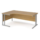 Dams Maestro 25 ergonomic oak desk with silver cantilever leg and left-hand configuration, modern office furniture design