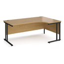 Dams Maestro 25 ergonomic oak desk with cantilever leg, right-hand black finish, modern office workspace setup