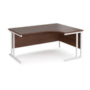 Dams Maestro 25 ergonomic desk with walnut finish and cantilever leg, right-hand view, showcasing modern office workspace design.