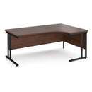 Dams Maestro 25 ergonomic walnut desk with black cantilever legs, right-hand view, modern office workspace furniture