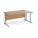 Dams Maestro 25 Wave Desk with cantilever leg in beech finish, right-hand configuration, sleek office workspace design