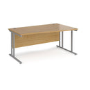 Dams Maestro 25 Wave Desk with cantilever leg in oak finish, right-hand configuration, sleek modern office desk design