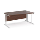 Dams Maestro 25 Wave desk with cantilever leg in walnut finish, right-hand view, modern office workspace furniture